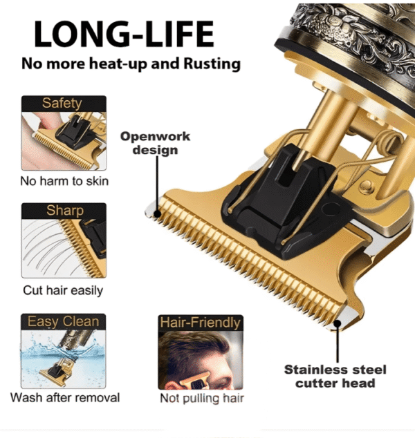 Vintage T9 Cordless Electric Hair Clipper - Image 4