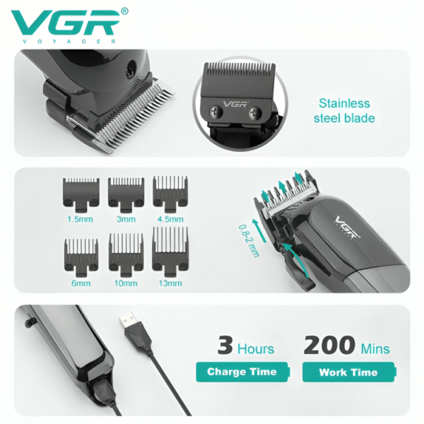 VGR V-118 Professional Hair Clipper - Image 5